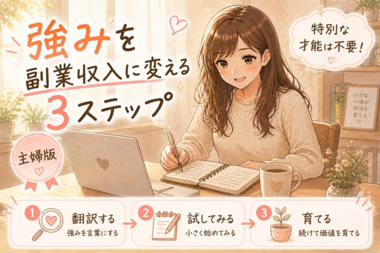 強みを副業収入に変える3ステップ【主婦向け】
